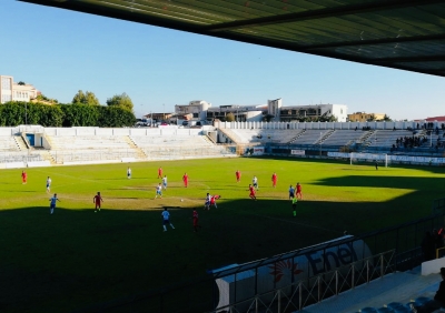 Una fase di gioco del derby Akragas - Kamarat 