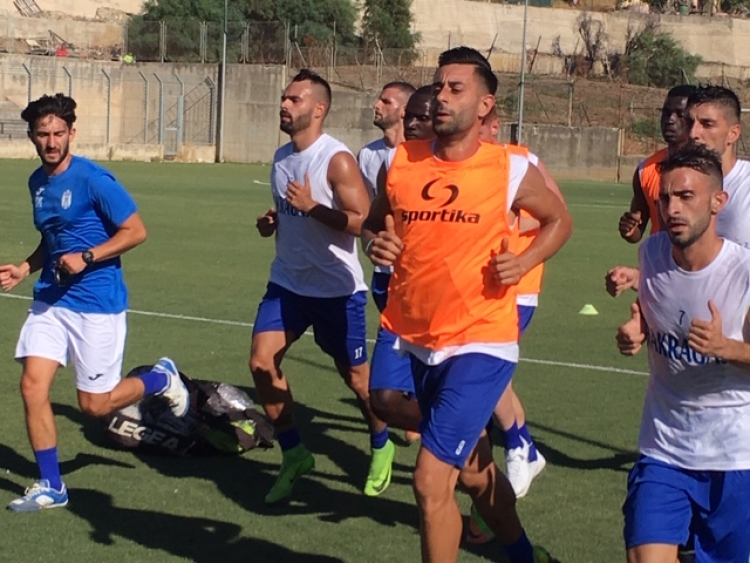 Prima seduta di allenamento dell&#039;Akragas di Corrado Mutolo.