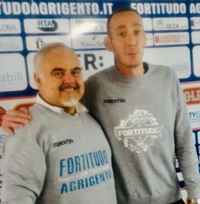 Il coach Franco Ciani e Marco Evangelisti, capitano della Fortitudo Moncada Agrigento 