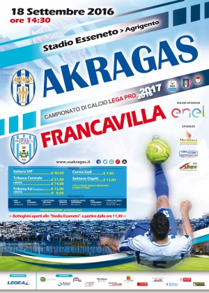 Akragas – Francavilla, iniziata la prevendita dei biglietti