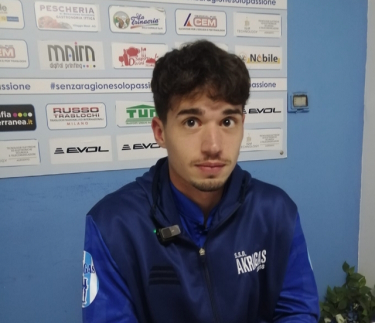 Il centrocampista Simone Brunetti arrivato all&#039;Akragas nel mese di dicembre dal Frascati