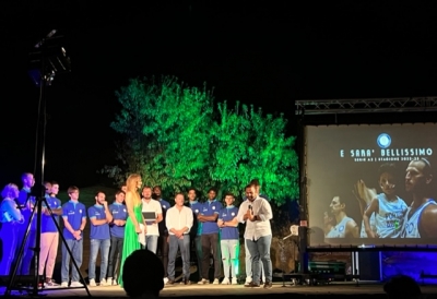Un momento della cerimonia di presentazione della Fortitudo Moncada 2022-2023