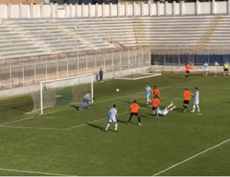 Nella foto il gol di Semenzin contro il Mazara