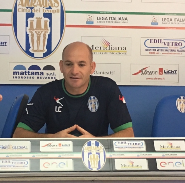 Leo Criaco oggi in conferenza stampa allo stadio Esseneto di Agrigento