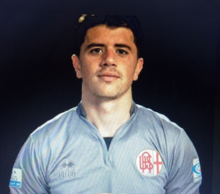 Andrea Pastore con la maglia dell&#039;Alessandria. E&#039; un nuovo giocatore dell&#039;Akragas.