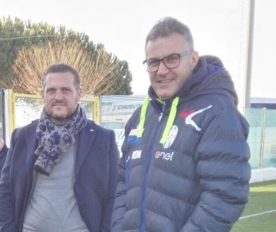 Nella foto il ds dell&#039;Akragas, Salvatore Catania, ed il tecnico Lello Di Napoli